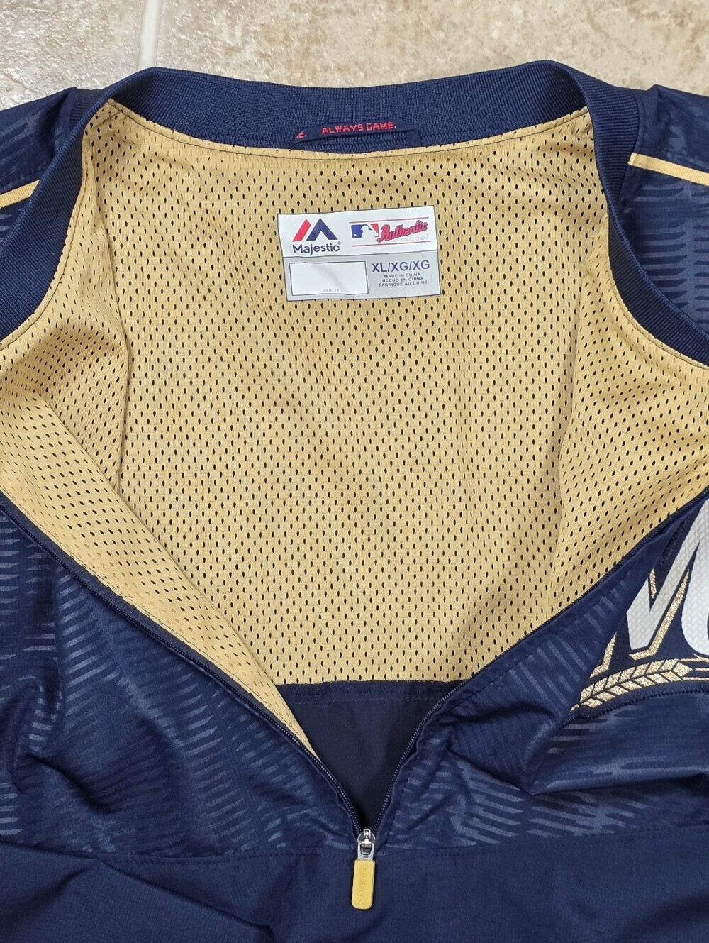 Majestic Milwaukee Brewers Cool Base Pullover Jacket XL MLB - Picture 8 of 16